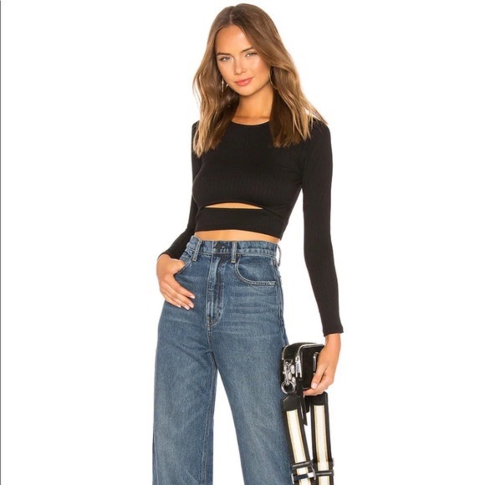 Lovers + Friends Black Crop Top